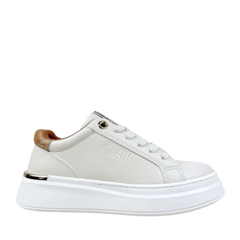 Sneakers Platform 1A Classe Alviero Martini Bianco Sporco con Dettaglio Geo Beige 2267