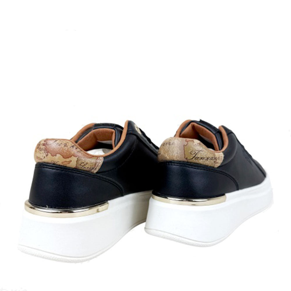 Sneakers Platform 1A Classe Alviero Martini Nere con Dettaglio Geo Beige 2267