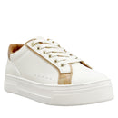 Sneakers Platform 1A Classe Alviero Martini in Eco Nappa Bianca con Inserti Geo Beige 2279