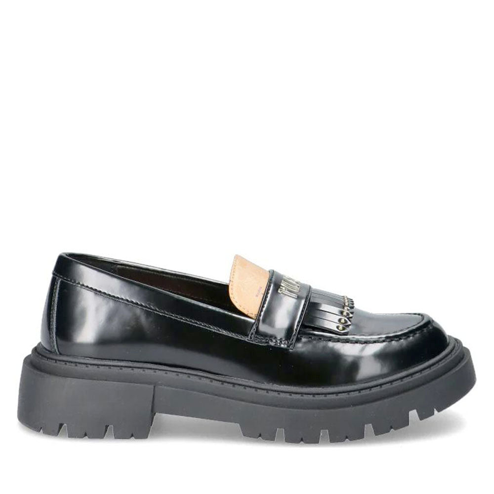 Mocassini Platform 1A Classe Alviero Martini Nero con Frange 2301