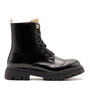 Anfibi 1A Classe Alviero Martini Nero Lucido con Inserto stampa Geo Beige 2313