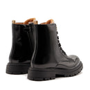 Anfibi 1A Classe Alviero Martini Nero Lucido con Inserto stampa Geo Beige 2313