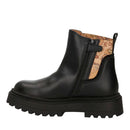 Stivaletti 1A Classe Alviero Martini Neri con Inserto Elastico Geo Beige e Strass 2320