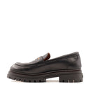 Mocassini Platform 1A Classe Alviero Martini in Pelle Nera con Dettaglio Geo Classic 2350