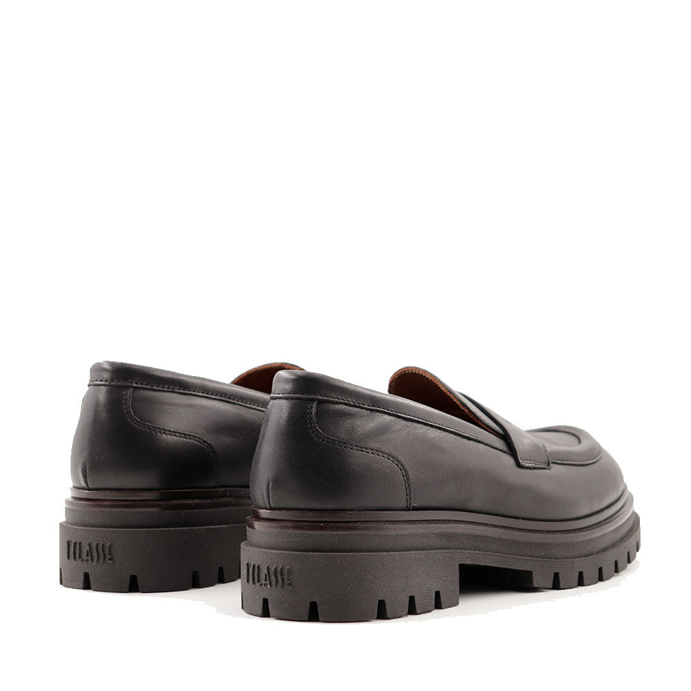 Mocassini Platform 1A Classe Alviero Martini in Pelle Nera con Dettaglio Geo Classic 2350