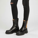 Anfibi 1A Classe Alviero Martini in Pelle Nera con Inserto Elastico Geo Classic 2366