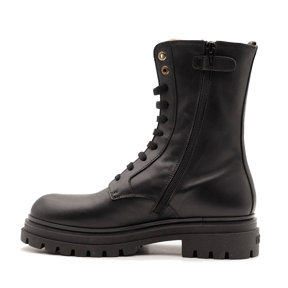 Anfibi 1A Classe Alviero Martini in Pelle Nera con Inserto Elastico Geo Classic 2366