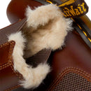 Stivaletti Chelsea DR. MARTENS linea 2976 Leonore in Pelle Marrone e Interno in Eco Pelliccia