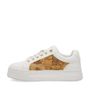 Sneakers Platform 1A Classe Alviero Martini Bianche con Inserti in Tessuto Geo Beige 2416