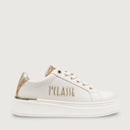 Damen-Plateau-Sneaker 1A Classe ALVIERO MARTINI in Cremeweiß mit Geo Beige-Einsatz 2420