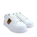 Sneakers Platform 1A Classe Alviero Martini Bianche e Geo Beige con Strass 2422