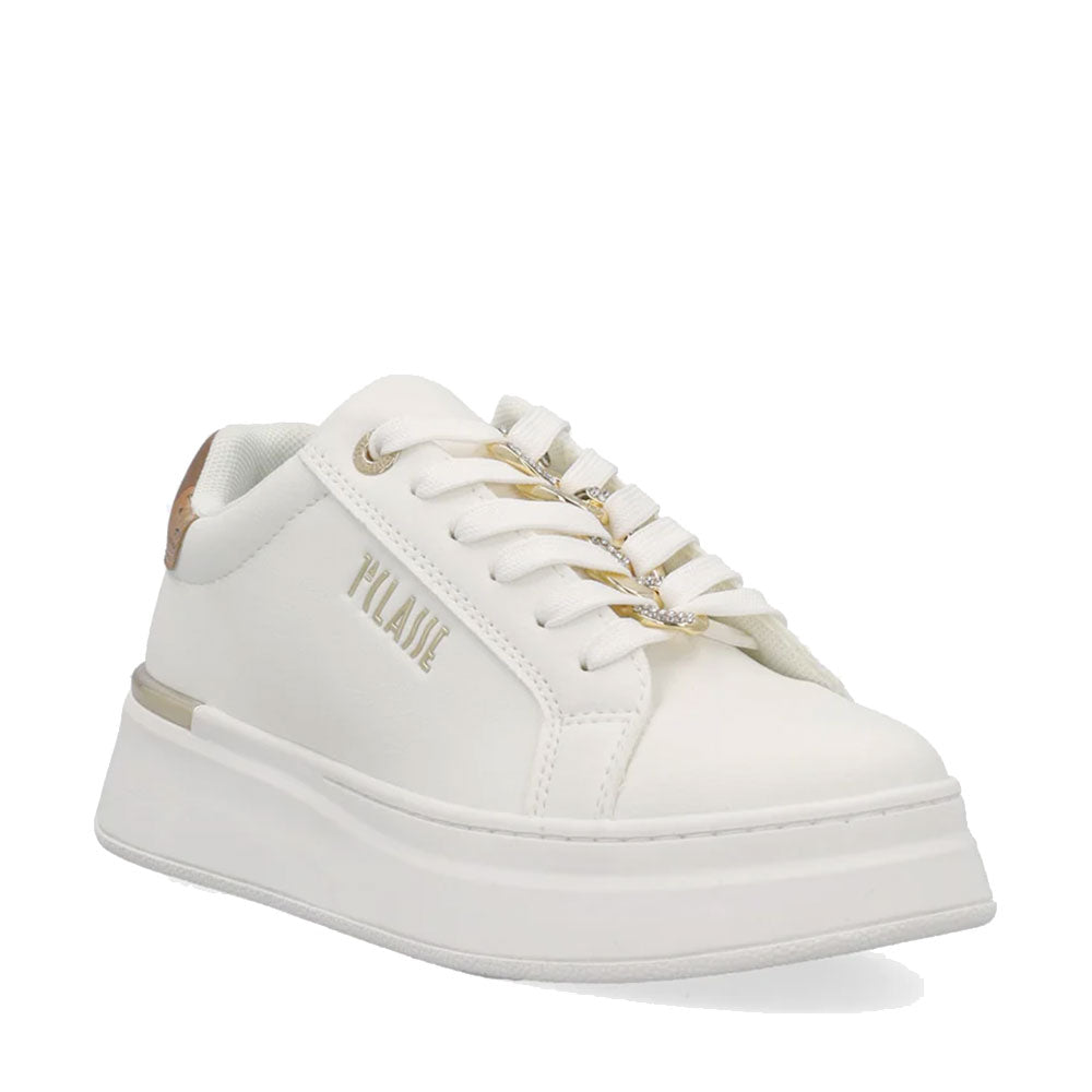 Sneakers Platform 1A Classe Alviero Martini Bianche con Inserto Geo Beige 2427
