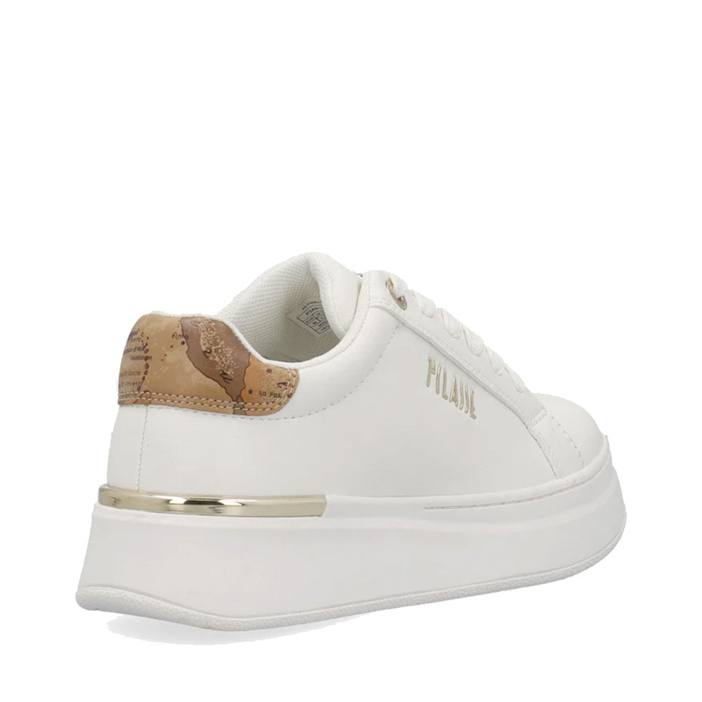 Sneakers Platform 1A Classe Alviero Martini Bianche con Inserto Geo Beige 2427