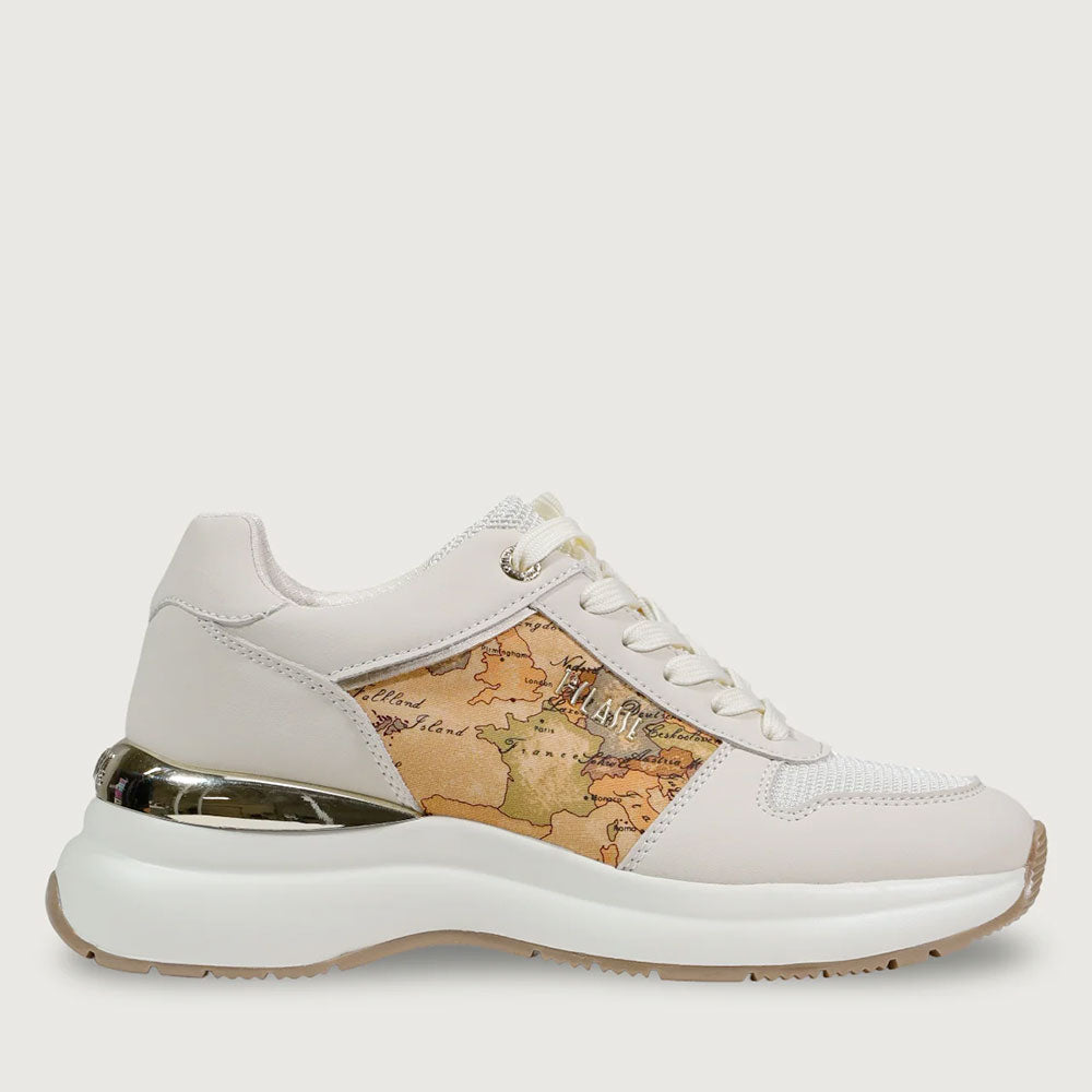 Sneakers Running 1A Classe Alviero Martini in Econappa e Mesh Bianco Sporco e Geo Classic 2434