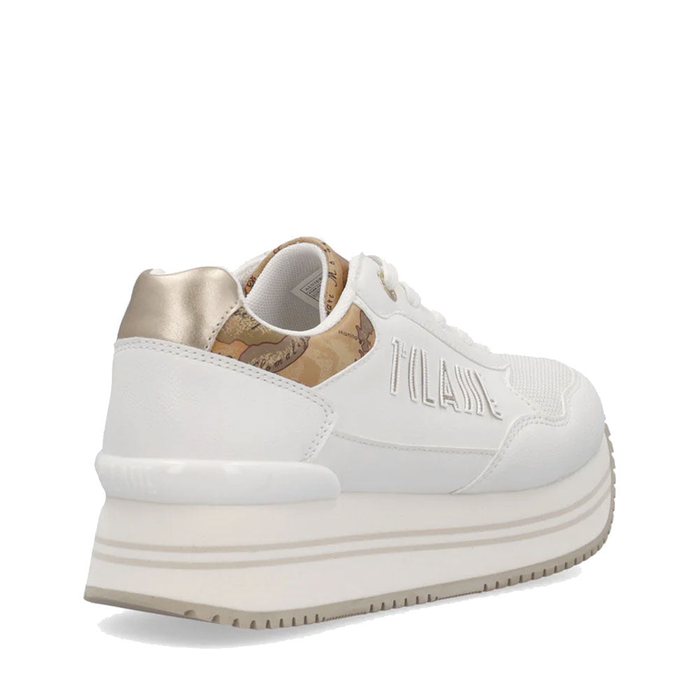 Sneakers Running 1A Classe Alviero Martini Bianche con Inserto stampa Geo Beige 2440