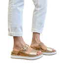 Ciabatte Platform Doppia Fascia 1A Classe Alviero Martini in Eco Nappa Platino e Geo Classic 2465
