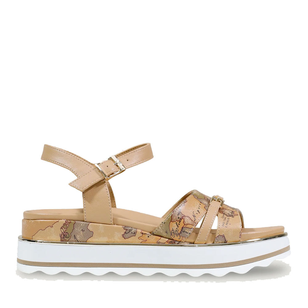 Sandali Platform 1A Classe Alviero Martini in Eco Nappa stampa Geo Classic 2466