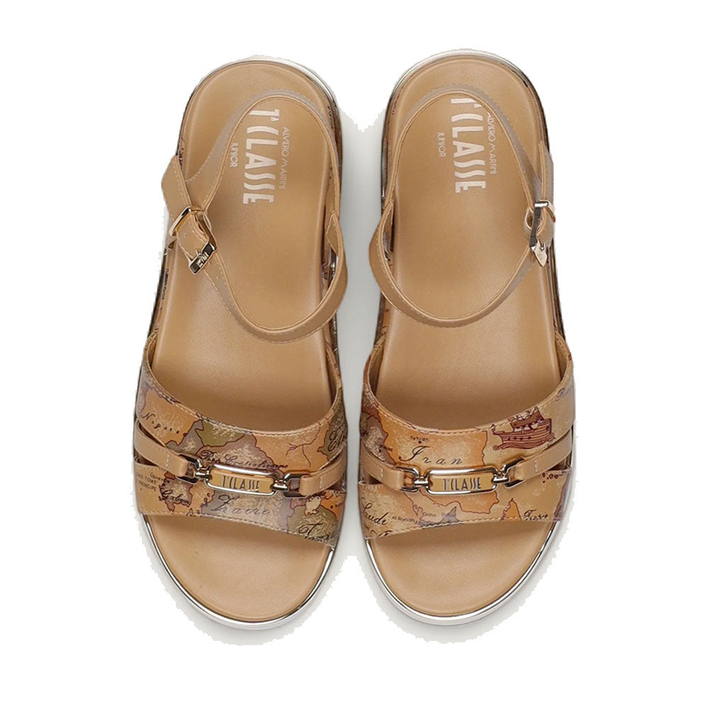 Sandali Platform 1A Classe Alviero Martini in Eco Nappa stampa Geo Classic 2466