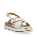 Sandali Platform 1A Classe Alviero Martini in Eco Nappa Bianco Sporco e Geo Classic 2471