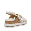 Sandali Platform 1A Classe Alviero Martini in Eco Nappa Bianco Sporco e Geo Classic 2471