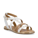 Sandali Flat 1A Classe Alviero Martini in Eco Nappa Bianca e stampa Geo Classic 2451