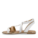 Sandali Flat 1A Classe Alviero Martini in Eco Nappa Bianca e stampa Geo Classic 2451