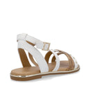 Sandali Flat 1A Classe Alviero Martini in Eco Nappa Bianca e stampa Geo Classic 2451