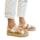 Ciabatte Platform 1A Classe Alviero Martini Bianco Sporco e Geo Beige 2493