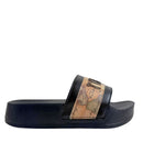 Ciabatte Platform 1A Classe Alviero Martini in Gomma Nera e Geo Beige 2504