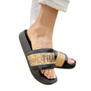 Ciabatte Platform 1A Classe Alviero Martini in Gomma Nera e Geo Beige 2504