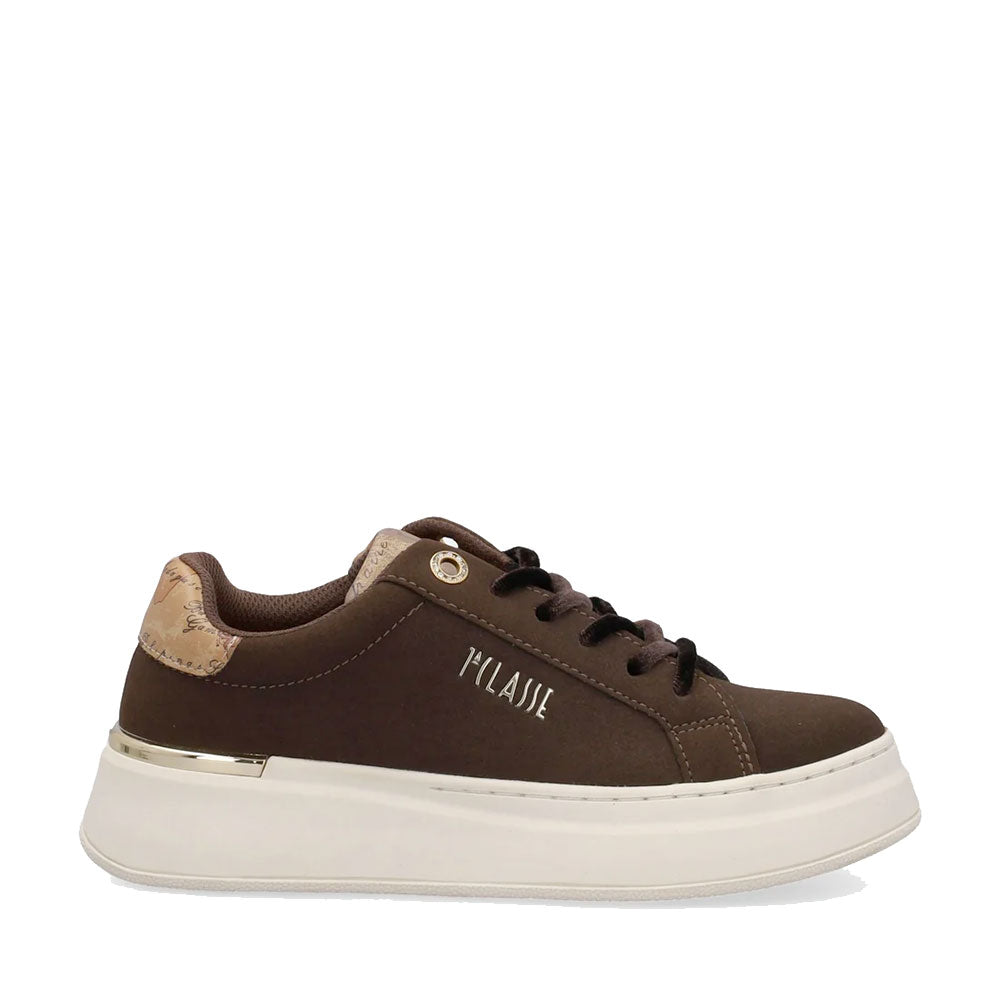 Sneakers Donna 1A Classe Alviero Martini in Eco Nappa Effetto Scamosciato Testa di Moro 2531