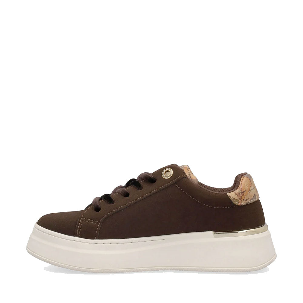 Sneakers Donna 1A Classe Alviero Martini in Eco Nappa Effetto Scamosciato Testa di Moro 2531