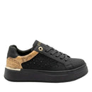 Sneakers Platform 1A Classe Alviero Martini in Eco Nappa Nera con Strass Applicati 2535