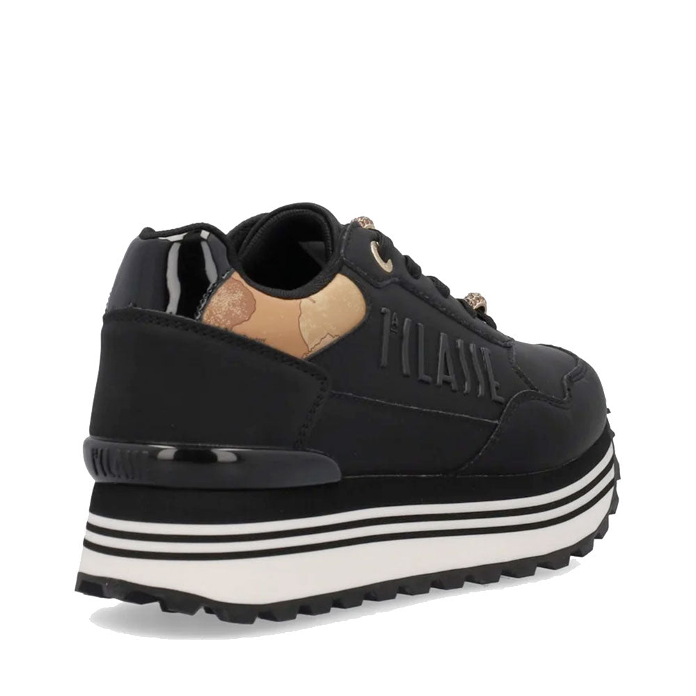 Sneakers Running 1A Classe Alviero Martini in Eco Nappa Nera con Inserto Geo Classic 2558