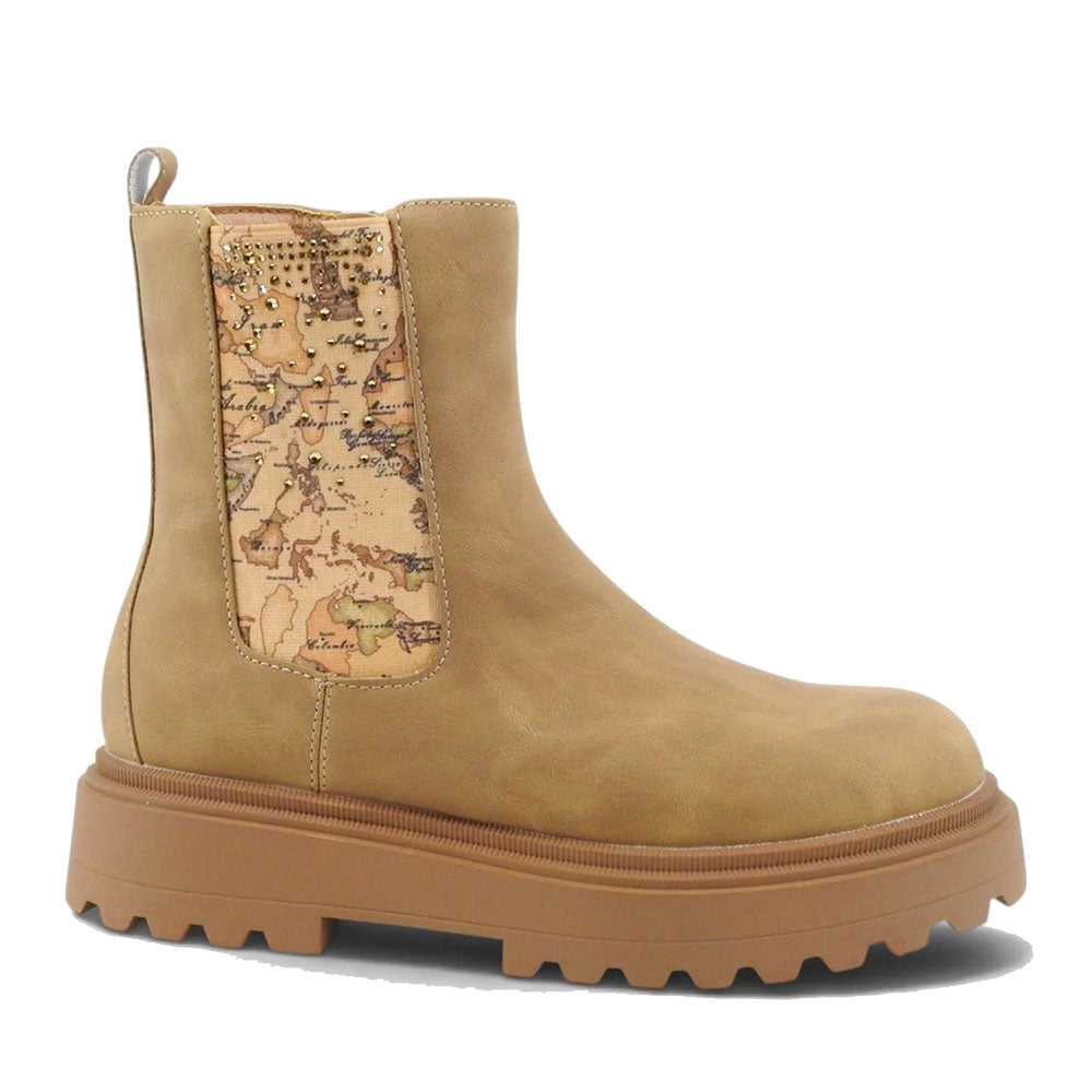 Stivaletti Beatles 1A Classe Alviero Martini in Ecopelle Scamosciata Taupe 2578