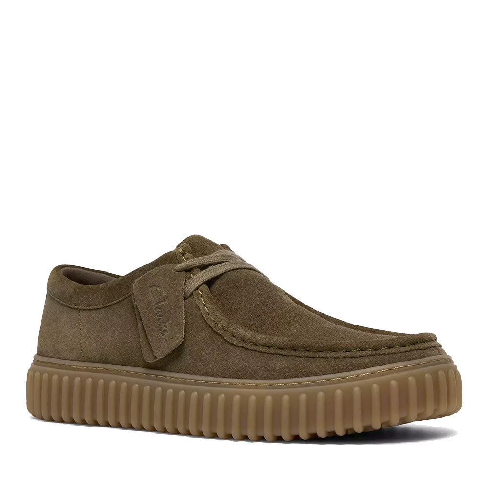 Scarpe Uomo CLARKS linea Torhill Lo in Pelle Scamosciata Verde Oliva