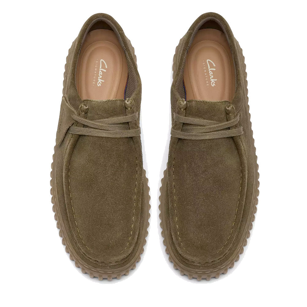 Scarpe Uomo CLARKS linea Torhill Lo in Pelle Scamosciata Verde Oliva