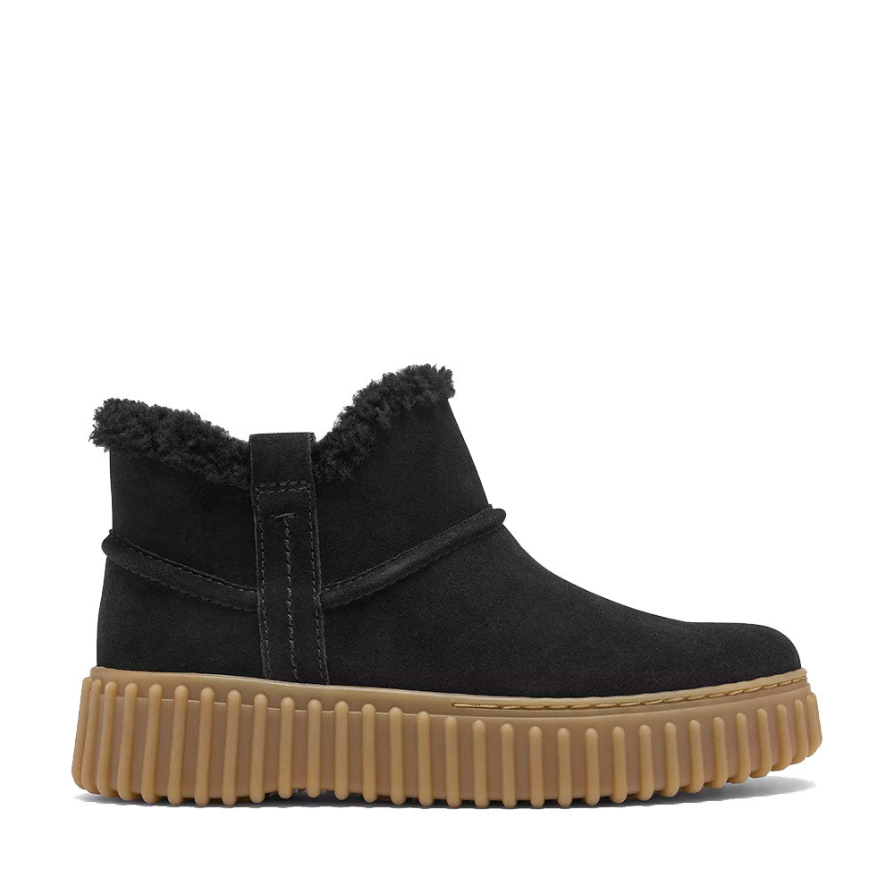 Stivaletto Imbottito Donna CLARKS linea Torhill Warm in Pelle Scamosciata Nera