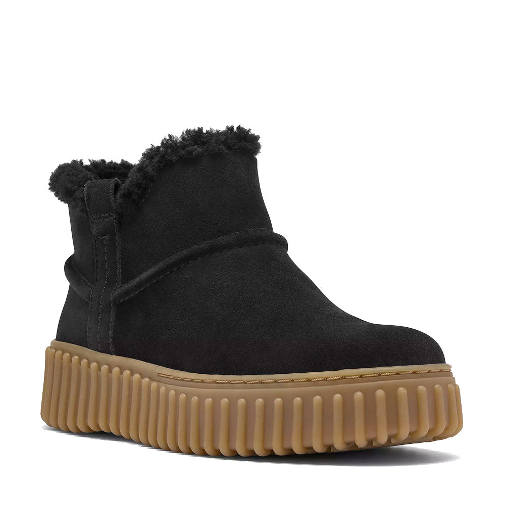 Stivaletto Imbottito Donna CLARKS linea Torhill Warm in Pelle Scamosciata Nera