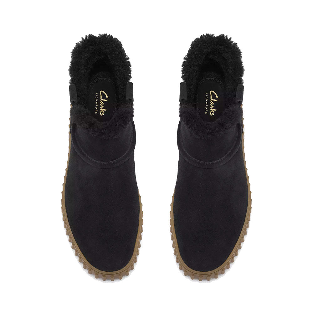 Stivaletto Imbottito Donna CLARKS linea Torhill Warm in Pelle Scamosciata Nera
