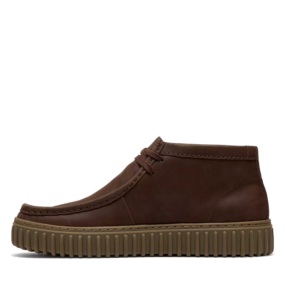 Stivaletto Uomo CLARKS linea Torhill Hi in Pelle Dark Brown