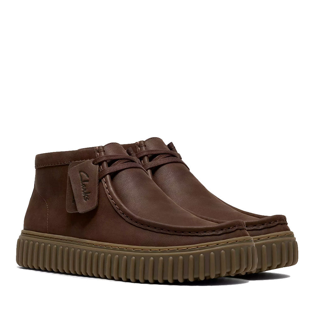 Stivaletto Uomo CLARKS linea Torhill Hi in Pelle Dark Brown