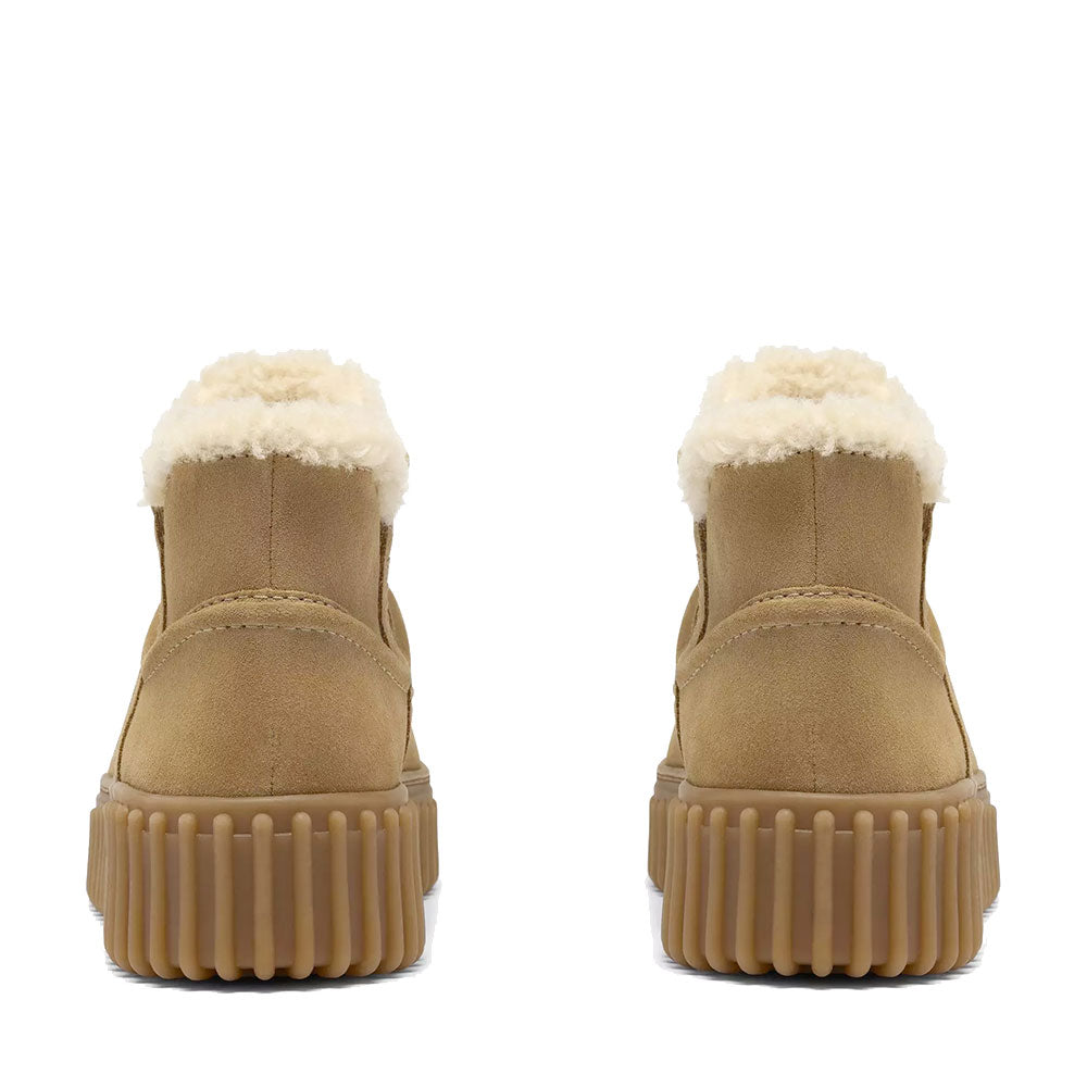 Stivaletto Imbottito Donna CLARKS linea Torhill Warm in Pelle Scamosciata Beige