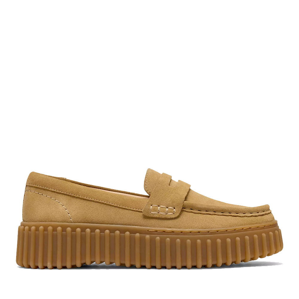 Mocassino Donna CLARKS linea Torhill Penny in Pelle Scamosciata color Sabbia