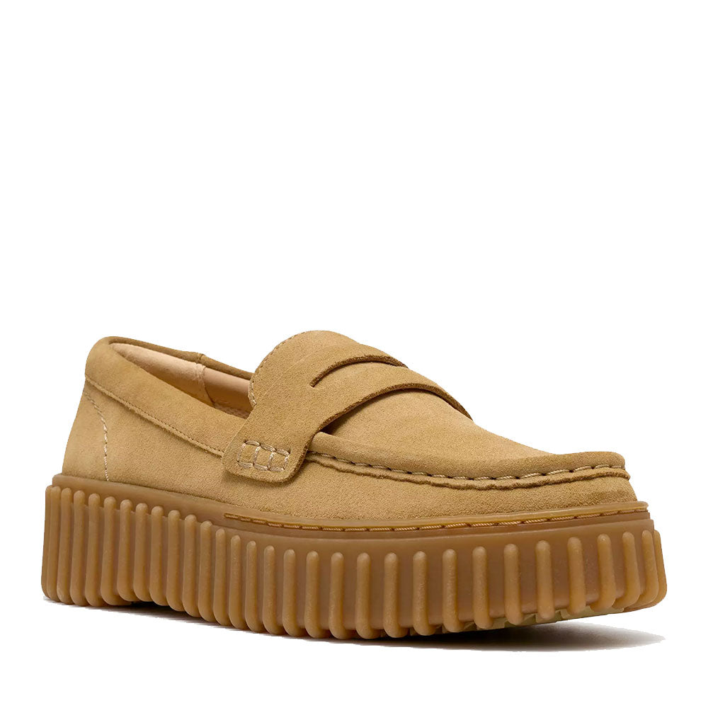 Mocassino Donna CLARKS linea Torhill Penny in Pelle Scamosciata color Sabbia