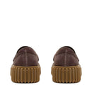 Mocassino Donna CLARKS linea Torhill Penny in Pelle Scamosciata Marrone con Inserto in Cavallino stampa Mucca