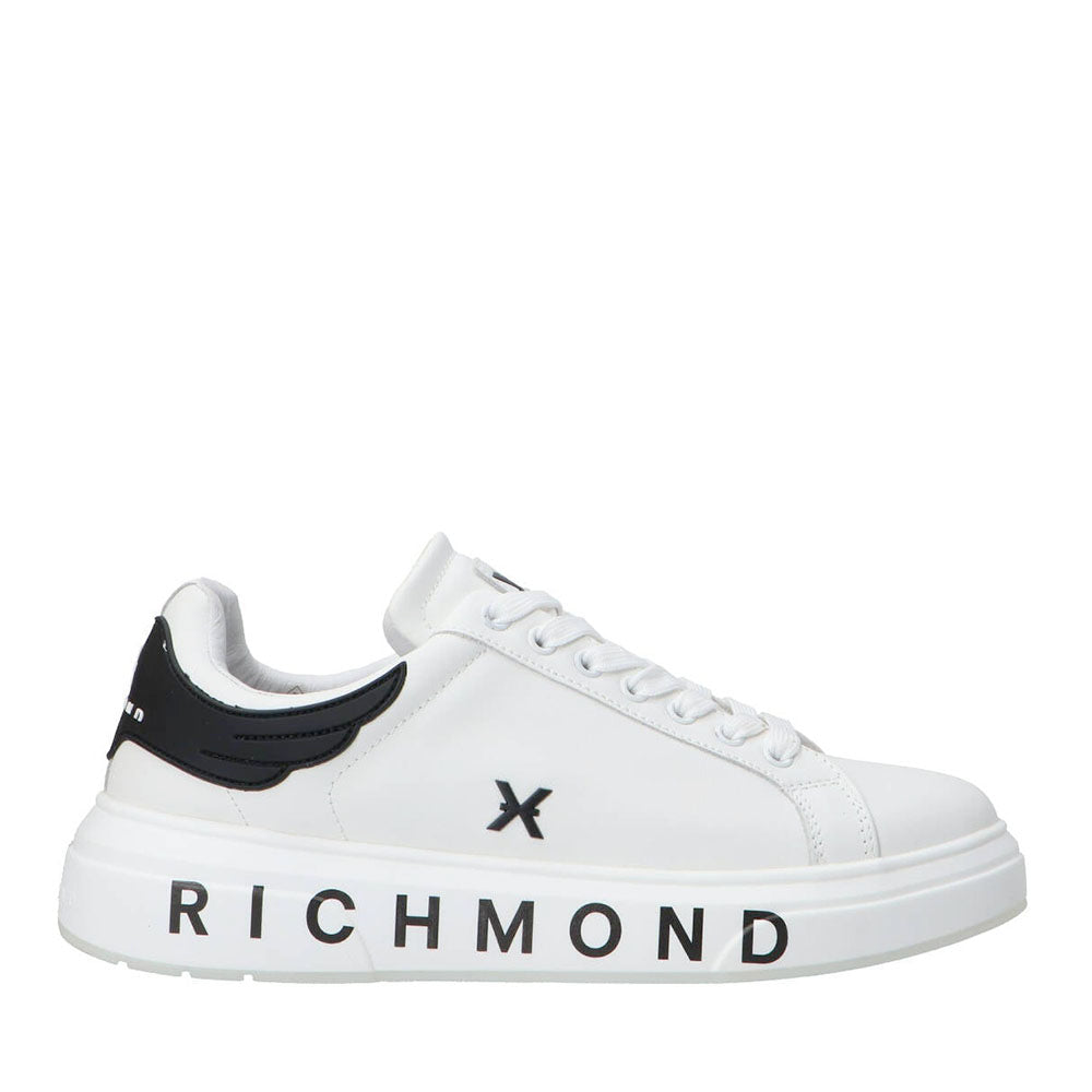 Sneakers Uomo JOHN RICHMOND in Pelle Bianca con Inserto Nero 29101