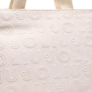 Große Einkaufstasche von LIU JO aus echtem Champagner-Jacquard-Stoff