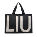 Tote Bag Large LIU JO in Tessuto Jacquard Monogram Nero
