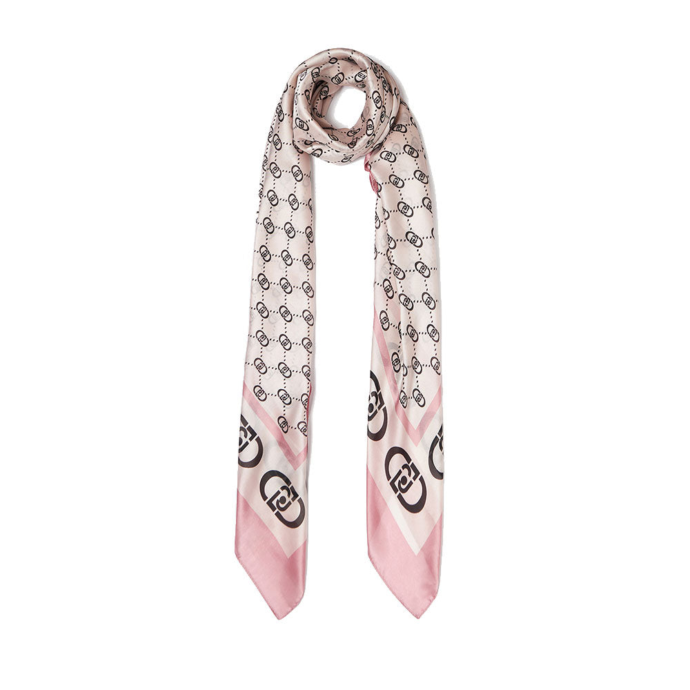 Foulard Donna 120 x 120 cm LIU JO Better Rosa con Logo